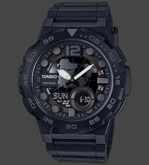 Casio AEQ-100W Analog with Digital Watch