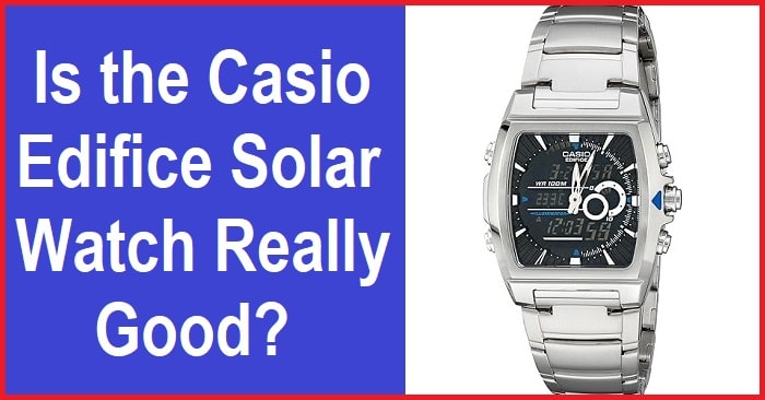 Close-up of a Casio Edifice Solar Watch being charged under sunlight