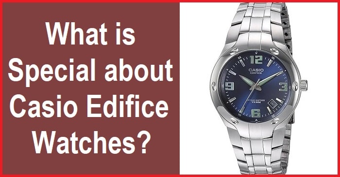 Close-up of a stylish Casio Edifice watch showcasing its unique features
