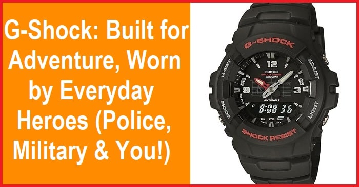 Rugged G-Shock watch worn by police, military, and everyday heroes, built for adventure